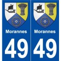 49 Morannes blason autocollant plaque stickers ville