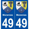 49 Morannes blason autocollant plaque stickers ville