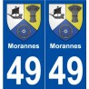 49 Morannes blason autocollant plaque stickers ville