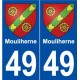 49 Mouliherne blason autocollant plaque stickers ville