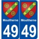 49 Mouliherne blason autocollant plaque stickers ville