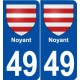 49 Noyant blason autocollant plaque stickers ville
