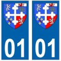 01 Ain autocollant plaque blason armoiries stickers