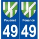 49 Pouancé blason autocollant plaque stickers ville