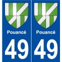 49 Pouancé blason autocollant plaque stickers ville