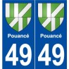 49 Pouancé blason autocollant plaque stickers ville