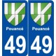 49 Pouancé blason autocollant plaque stickers ville