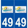 49 Pouancé logo autocollant plaque stickers ville
