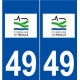 49 Pruillé logo autocollant plaque stickers ville
