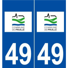 49 Pruillé logo autocollant plaque stickers ville