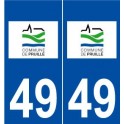 49 Pruillé logo autocollant plaque stickers ville