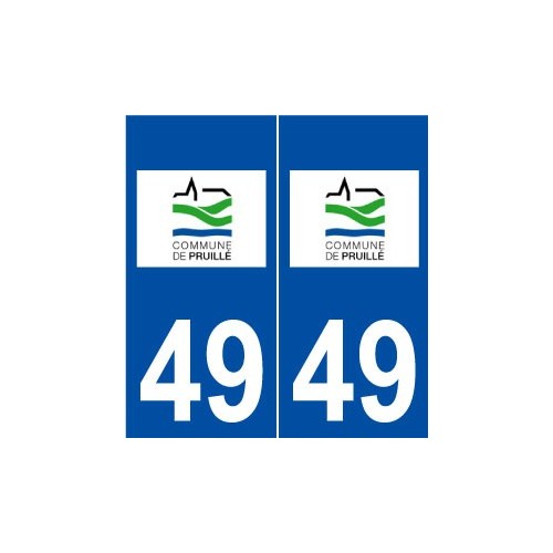 49 Pruillé logo autocollant plaque stickers ville