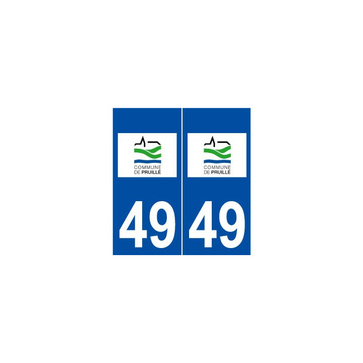 49 Pruillé logo autocollant plaque stickers ville