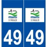 49 Pruillé logo autocollant plaque stickers ville