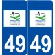49 Pruillé logo autocollant plaque stickers ville