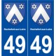 49 Rochefort-sur-Loire blason autocollant plaque stickers ville