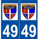49 Roussay logo autocollant plaque stickers ville