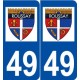49 Roussay logo autocollant plaque stickers ville