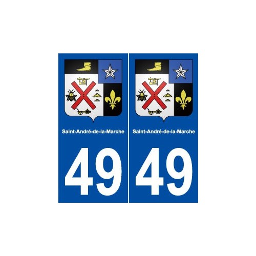 49 Saint-André-de-la-Marche blason autocollant plaque stickers ville