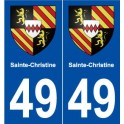 49 Sainte-Christine blason autocollant plaque stickers ville