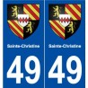 49 Sainte-Christine blason autocollant plaque stickers ville