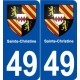 49 Sainte-Christine blason autocollant plaque stickers ville