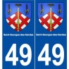 49 Saint-Georges-des-Gardes blason autocollant plaque stickers ville