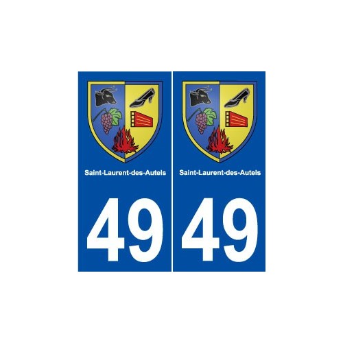49 Saint-Laurent-des-Autels blason autocollant plaque stickers ville