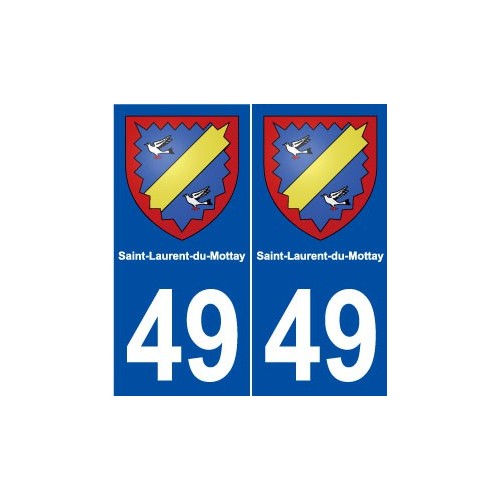 49 Saint-Laurent-du-Mottay blason autocollant plaque stickers ville