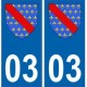 03 Allier autocollant plaque blason armoiries stickers
