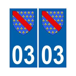 03 Allier autocollant plaque blason armoiries stickers