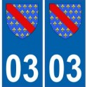 03 Allier autocollant plaque blason armoiries stickers