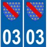 03 Allier autocollant plaque blason armoiries stickers
