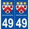 49 Saint-Paul-du-Bois blason autocollant plaque stickers ville