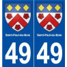 49 Saint-Paul-du-Bois blason autocollant plaque stickers ville