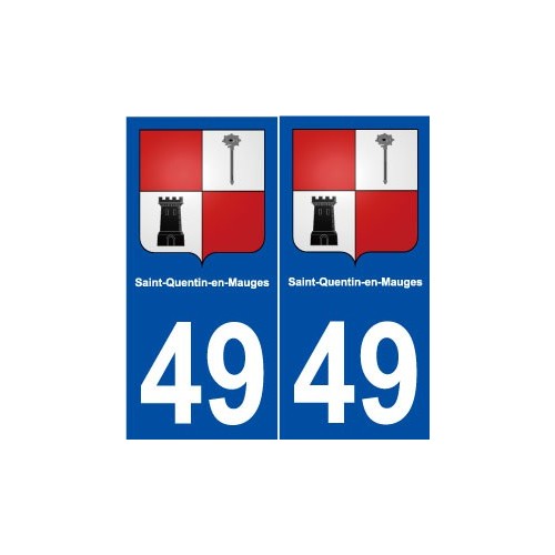 49 Saint-Quentin-en-Mauges blason autocollant plaque stickers ville