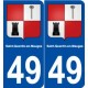 49 Saint-Quentin-en-Mauges blason autocollant plaque stickers ville