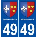 49 Seiches-sur-le-Loir blason autocollant plaque stickers ville
