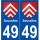 49 Soucelles blason autocollant plaque stickers ville