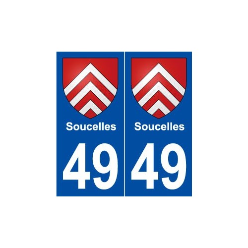 49 Soucelles blason autocollant plaque stickers ville