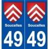 49 Soucelles blason autocollant plaque stickers ville