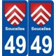 49 Soucelles blason autocollant plaque stickers ville