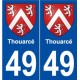 49 Thouarcé blason autocollant plaque stickers ville