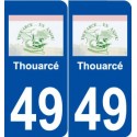 49 Thouarcé logo autocollant plaque stickers ville