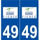 49 Tiercé logo autocollant plaque stickers ville