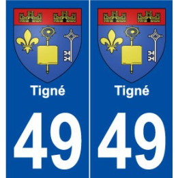 49 Tigné blason autocollant plaque stickers ville