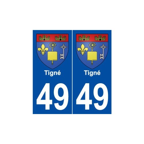 49 Tigné blason autocollant plaque stickers ville