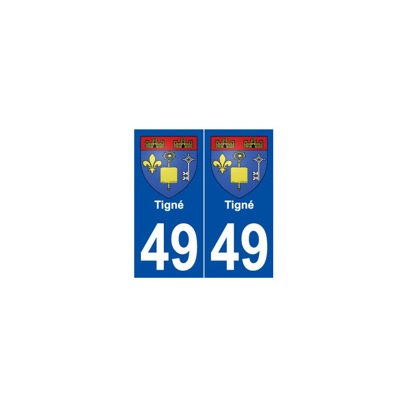49 Tigné blason autocollant plaque stickers ville