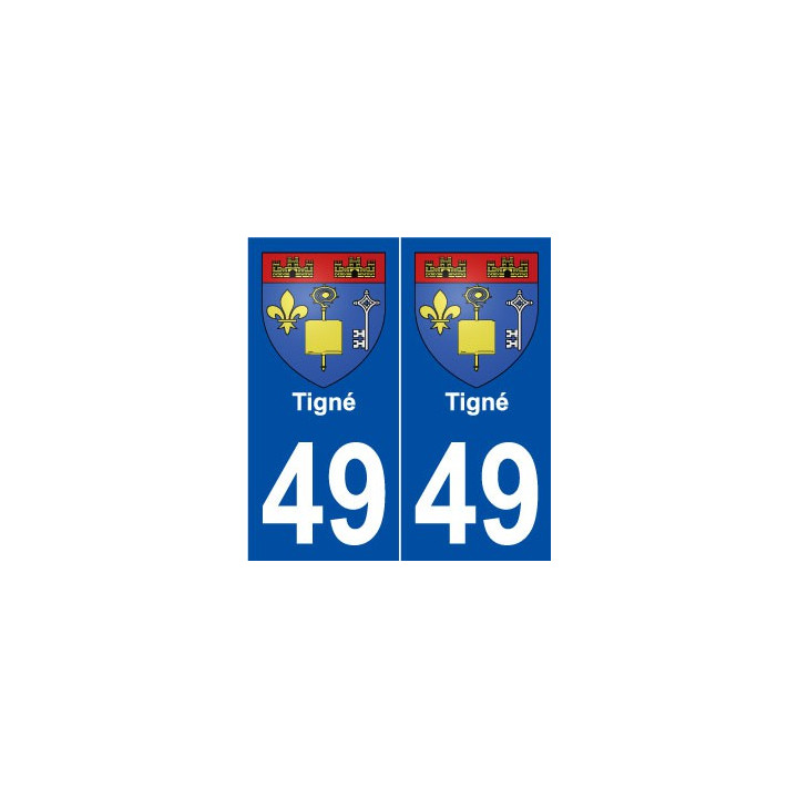 49 Tigné blason autocollant plaque stickers ville