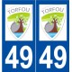 49 Torfou logo autocollant plaque stickers ville